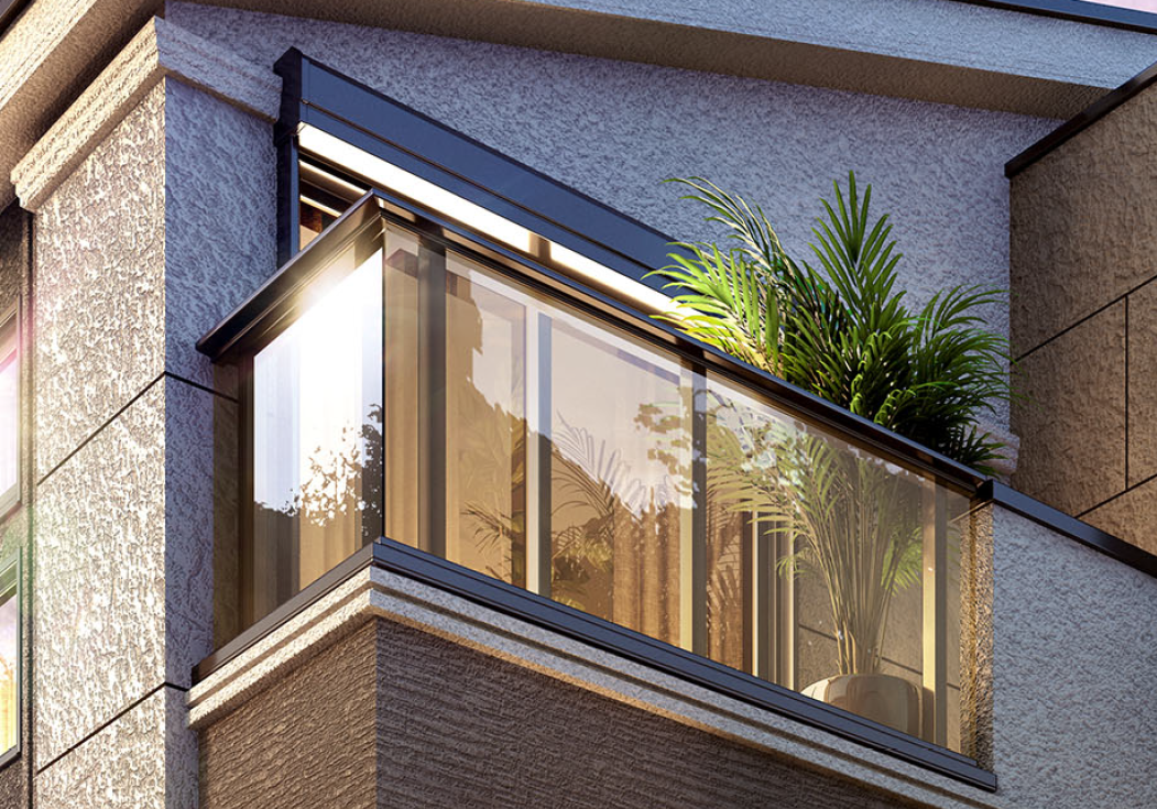 バルコニーガラスパネル