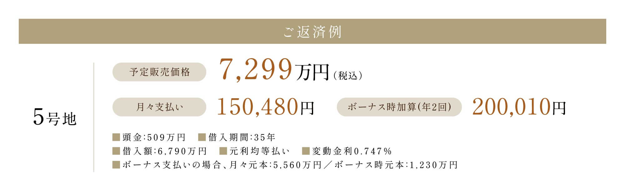 5号地返済例