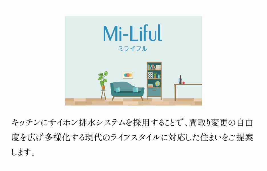 間取り変更時の自由度が高まる「ミライフル」