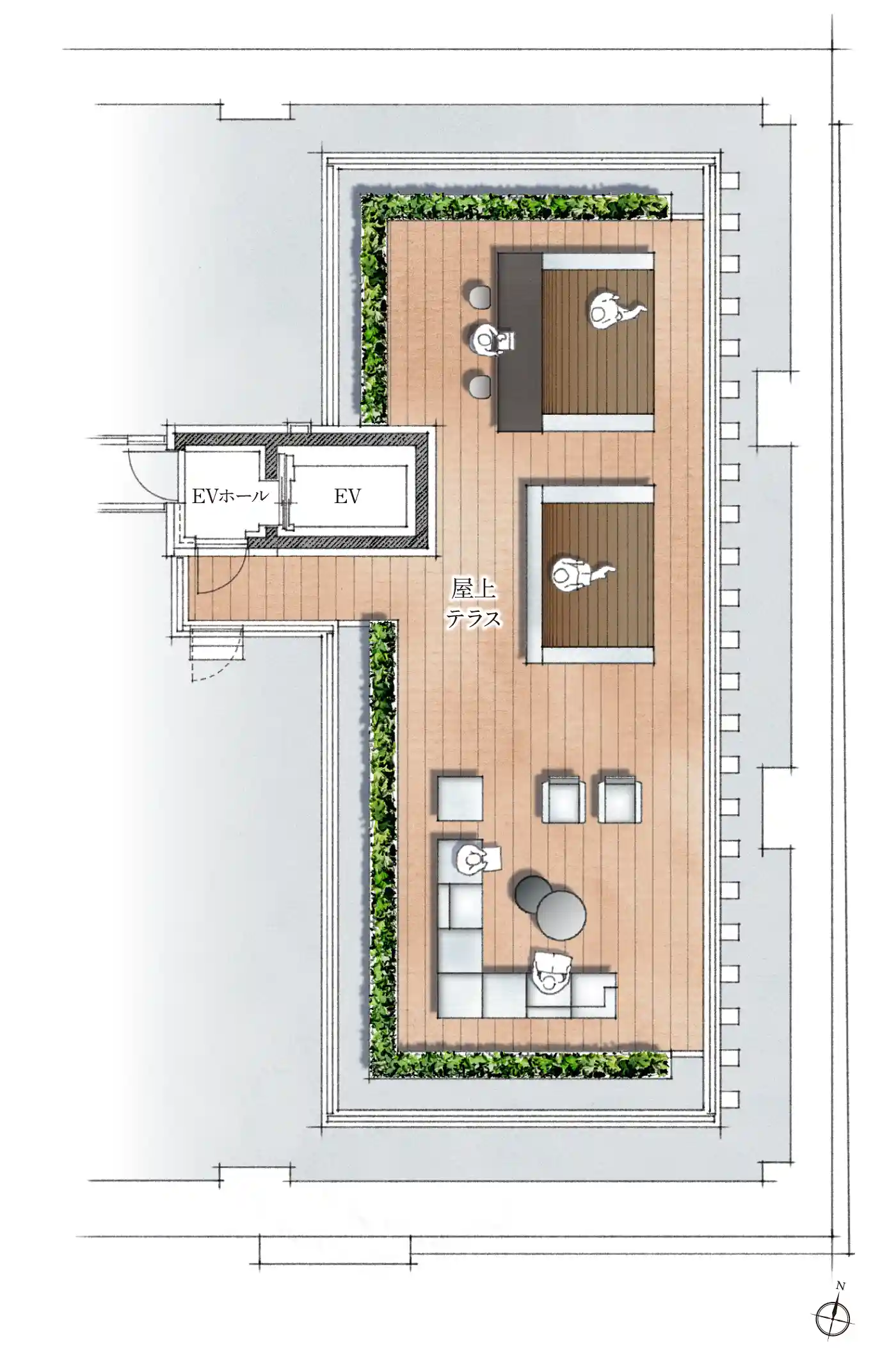 屋上テラスイメージイラスト