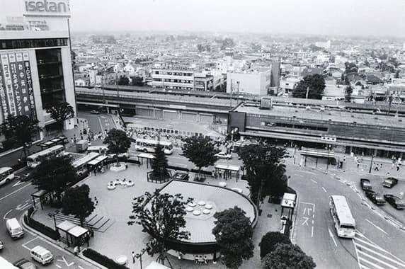 浦和駅西口（昭和58年7月）／出典元：さいたま市アーカイブズセンター