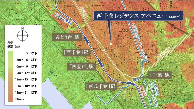 現地周辺 地域高台概念図