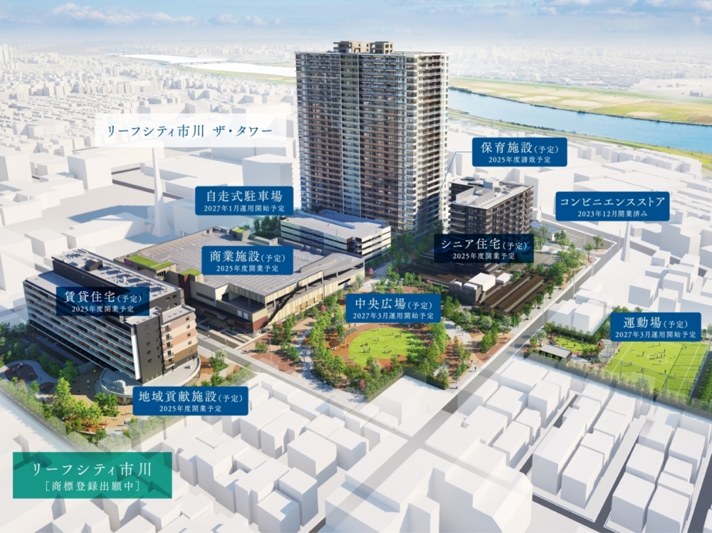 リーフシティ市川のCGと周辺環境概念図