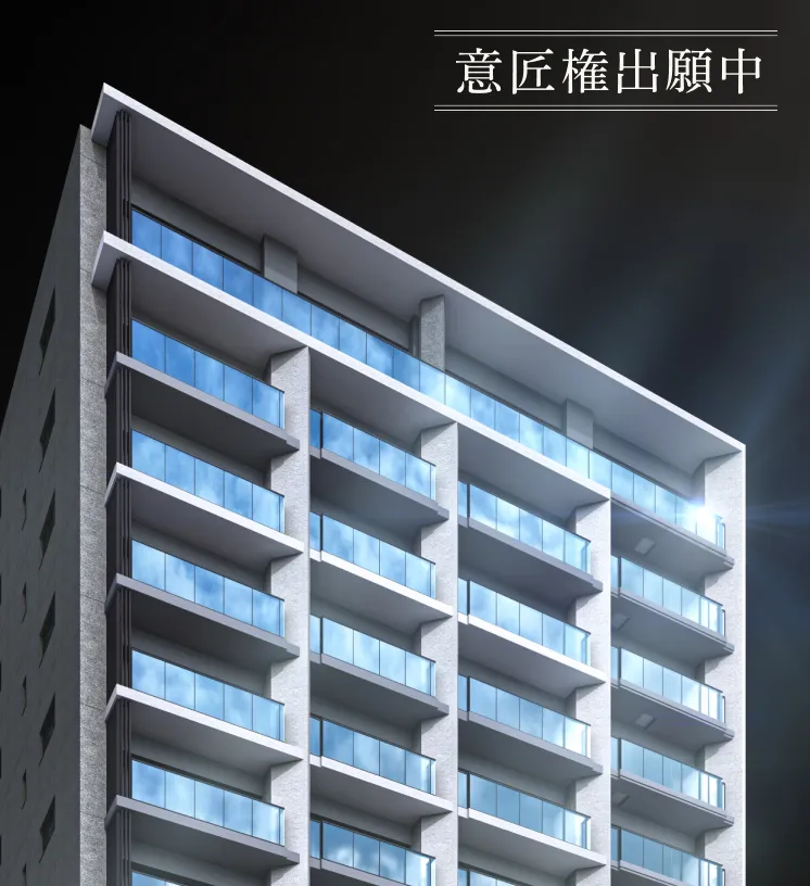 外観完成予想CGの上部を拡大した画像