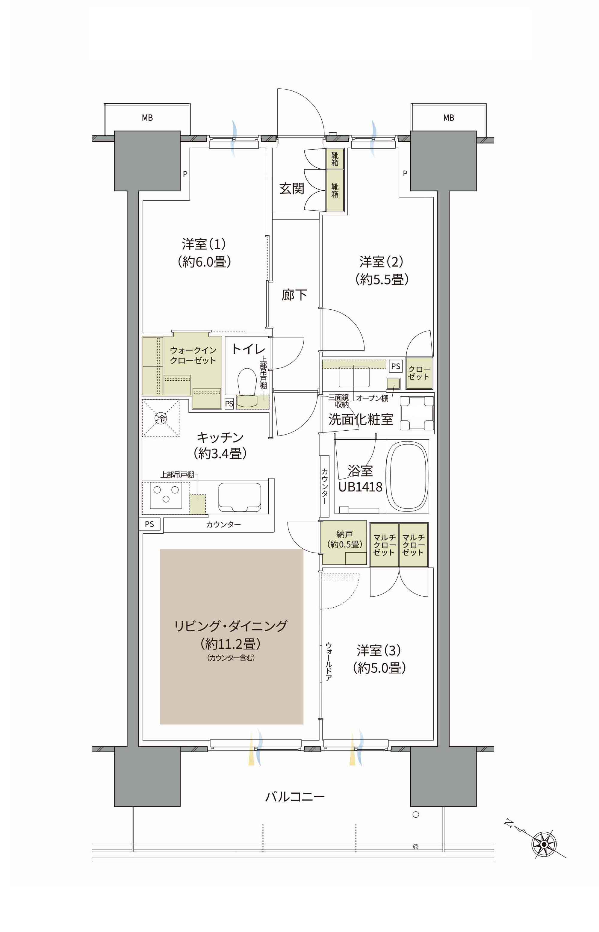 B1-Bタイプ BASIC間取り
