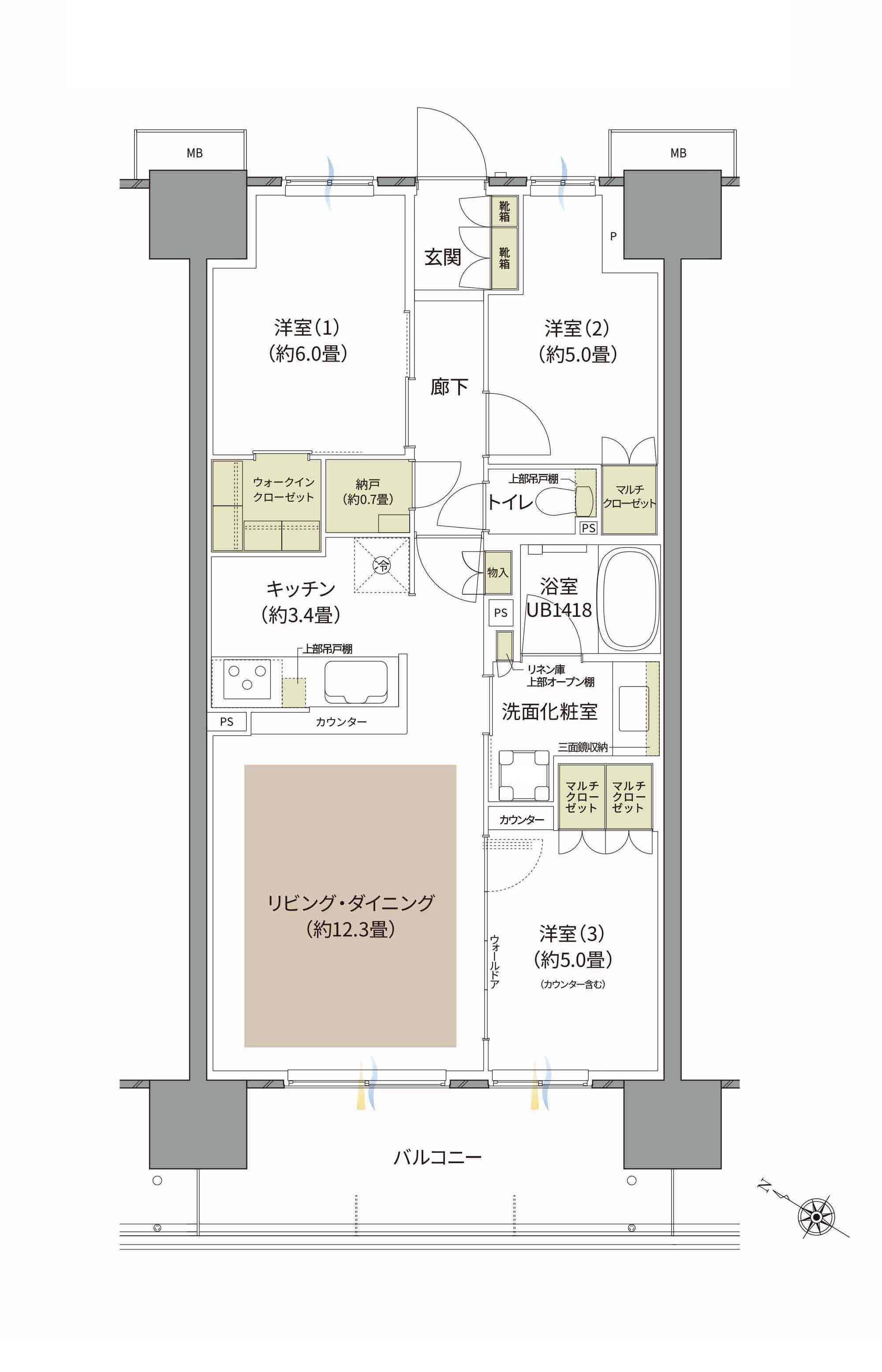 B1-Dタイプ BASIC間取り