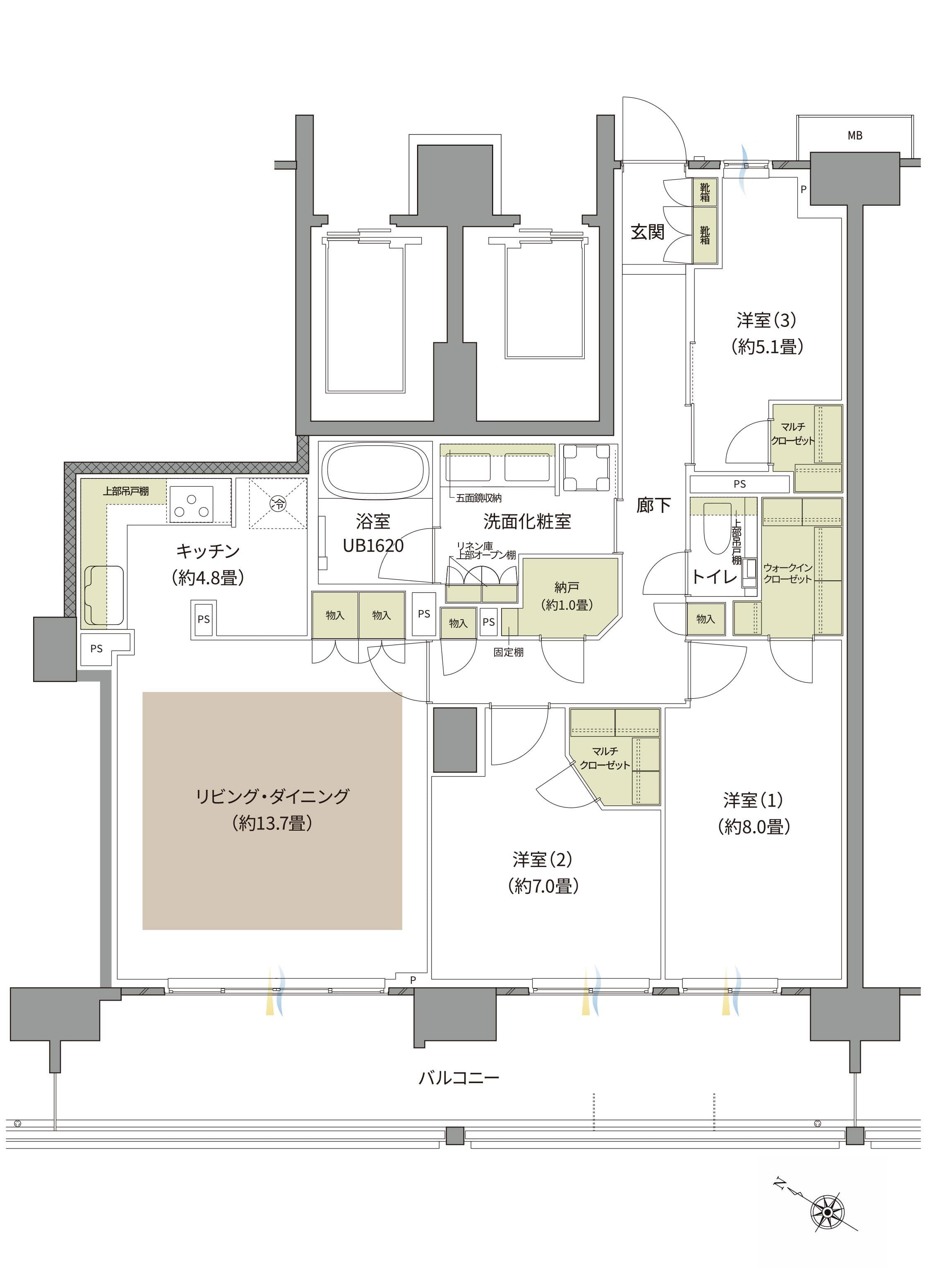 B1-P2タイプ BASIC間取り