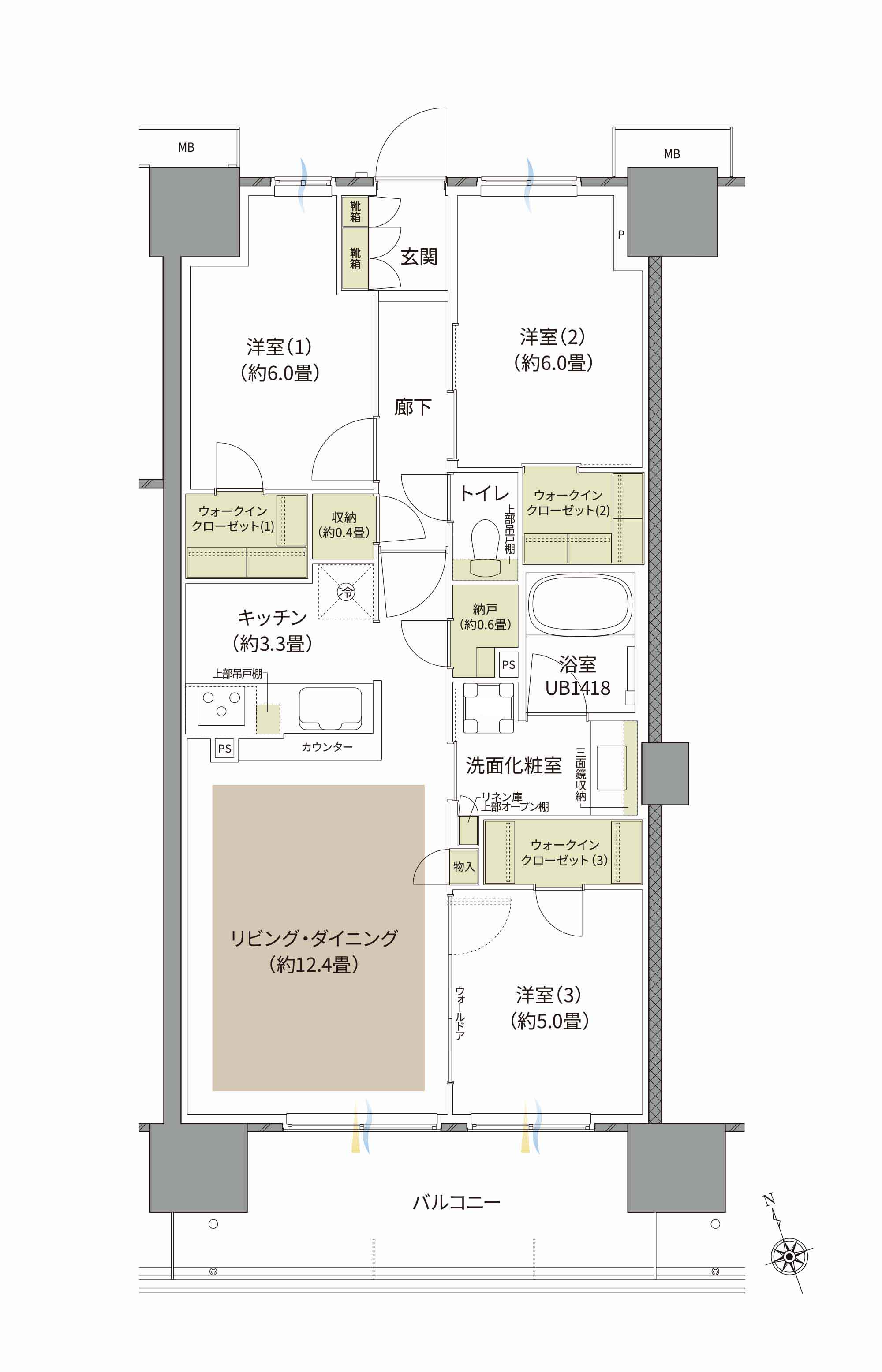 B3-Cタイプ BASIC間取り