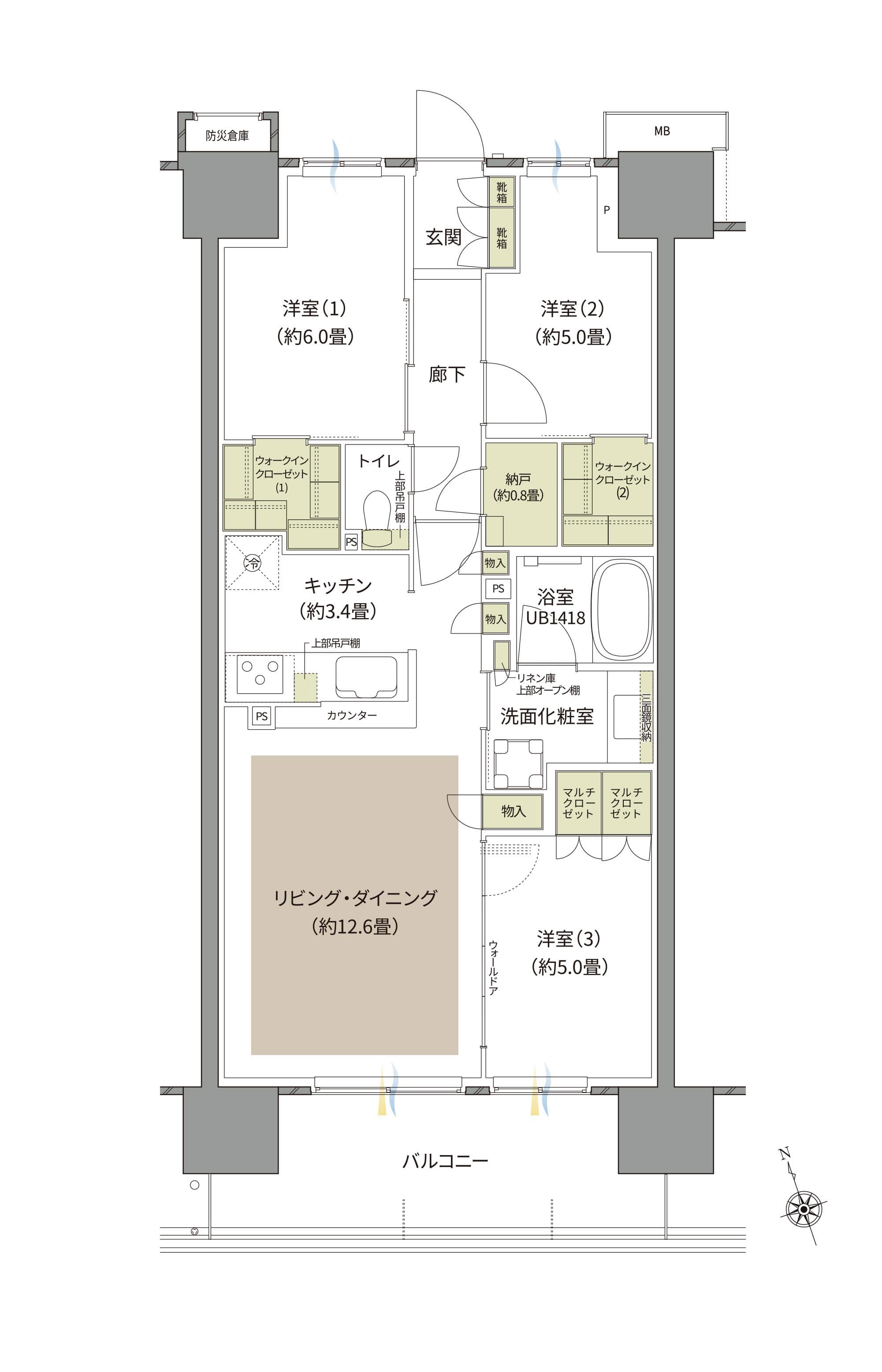 B3-Dタイプ BASIC間取り