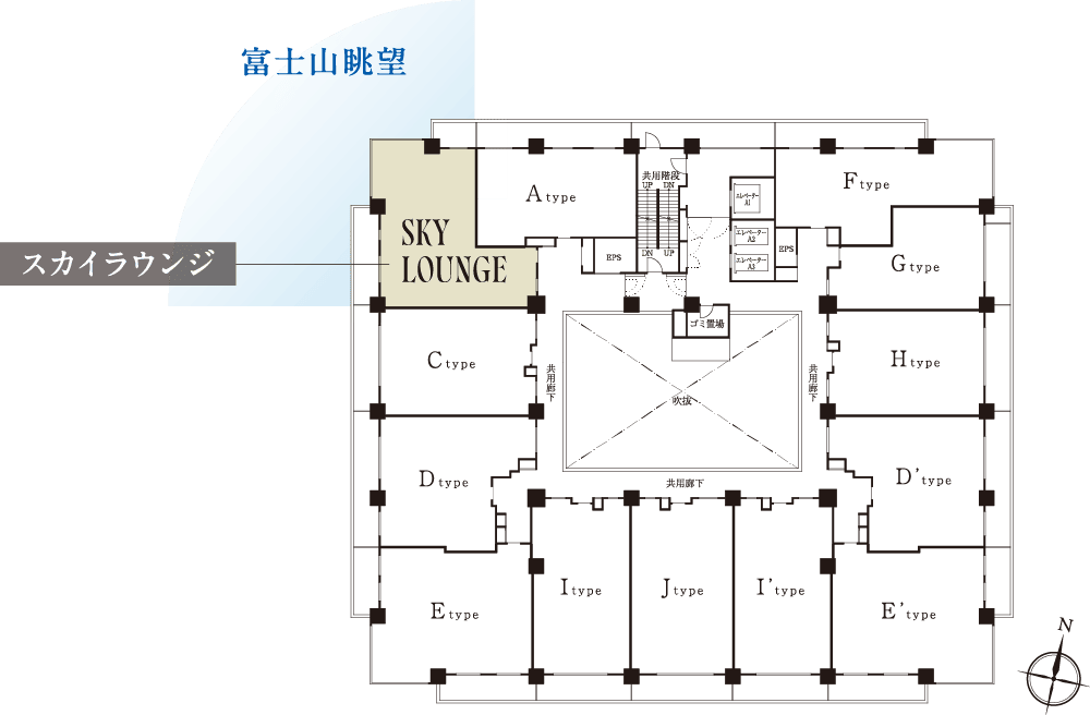 A棟／22階平面図