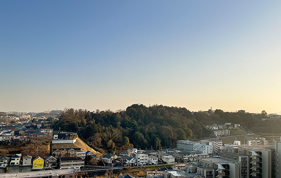 現地より15階相当の高さから南方向を望む眺望写真（2026年2月撮影）