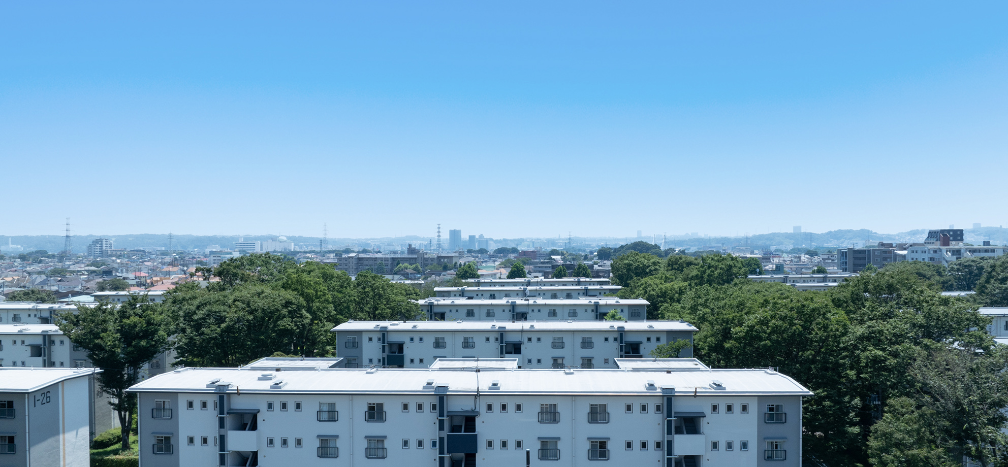 現地眺望写真（D棟8階・約22m相当からの眺望）