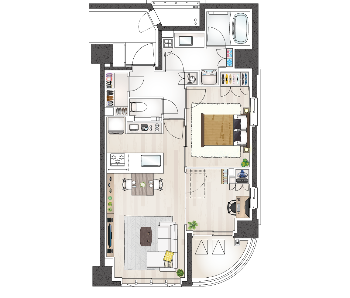 イラスト家具間取り