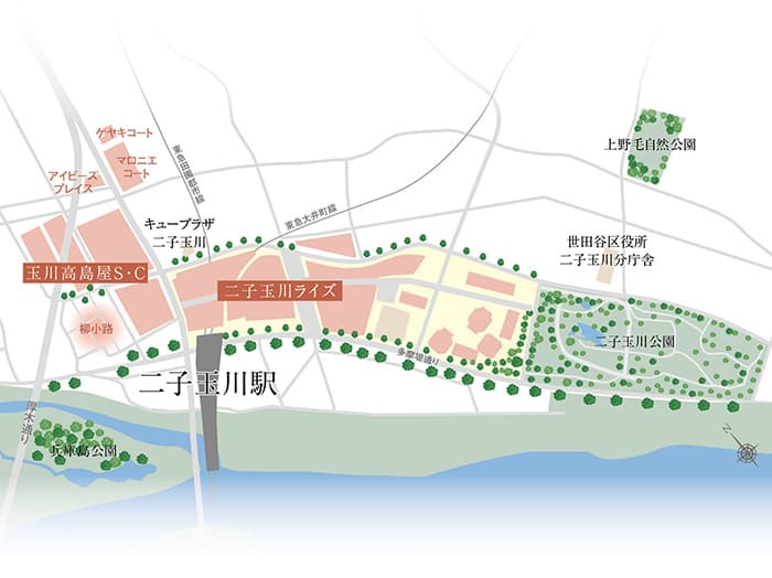 二子玉川エリア概念図