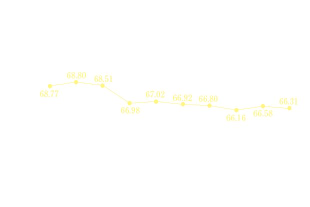 首都圏の専有面積の推移 グラフ