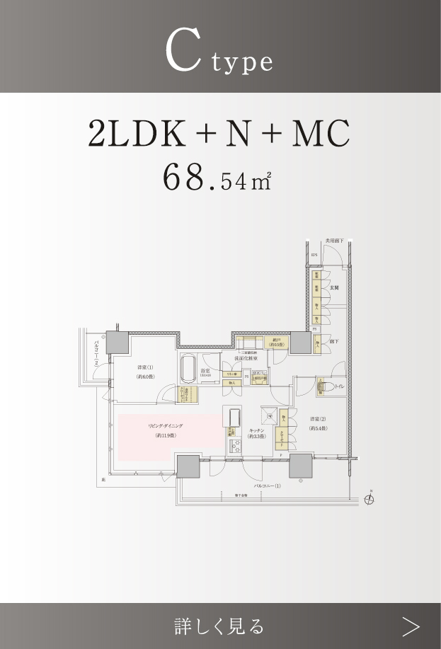 Ctype 2LDK+N+MIC 68.54㎡
