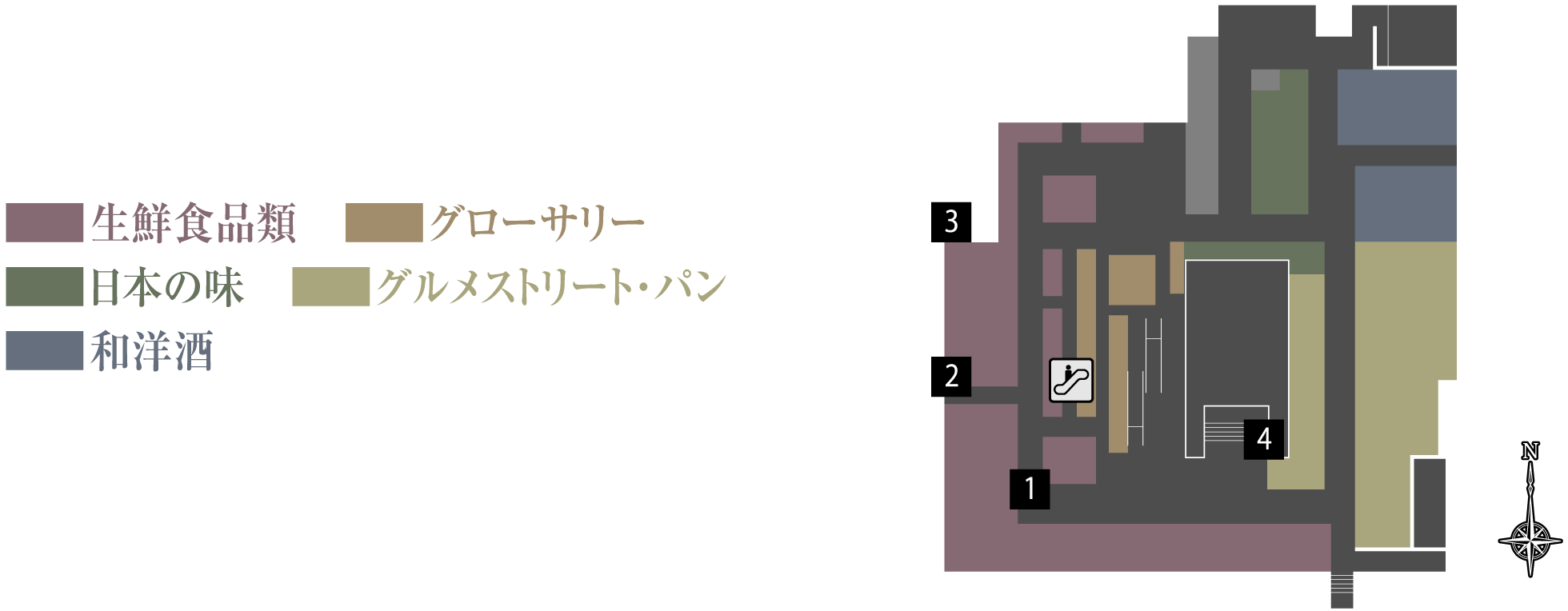 【ジェイアール名古屋タカシマヤ地下2階フロア概念図】