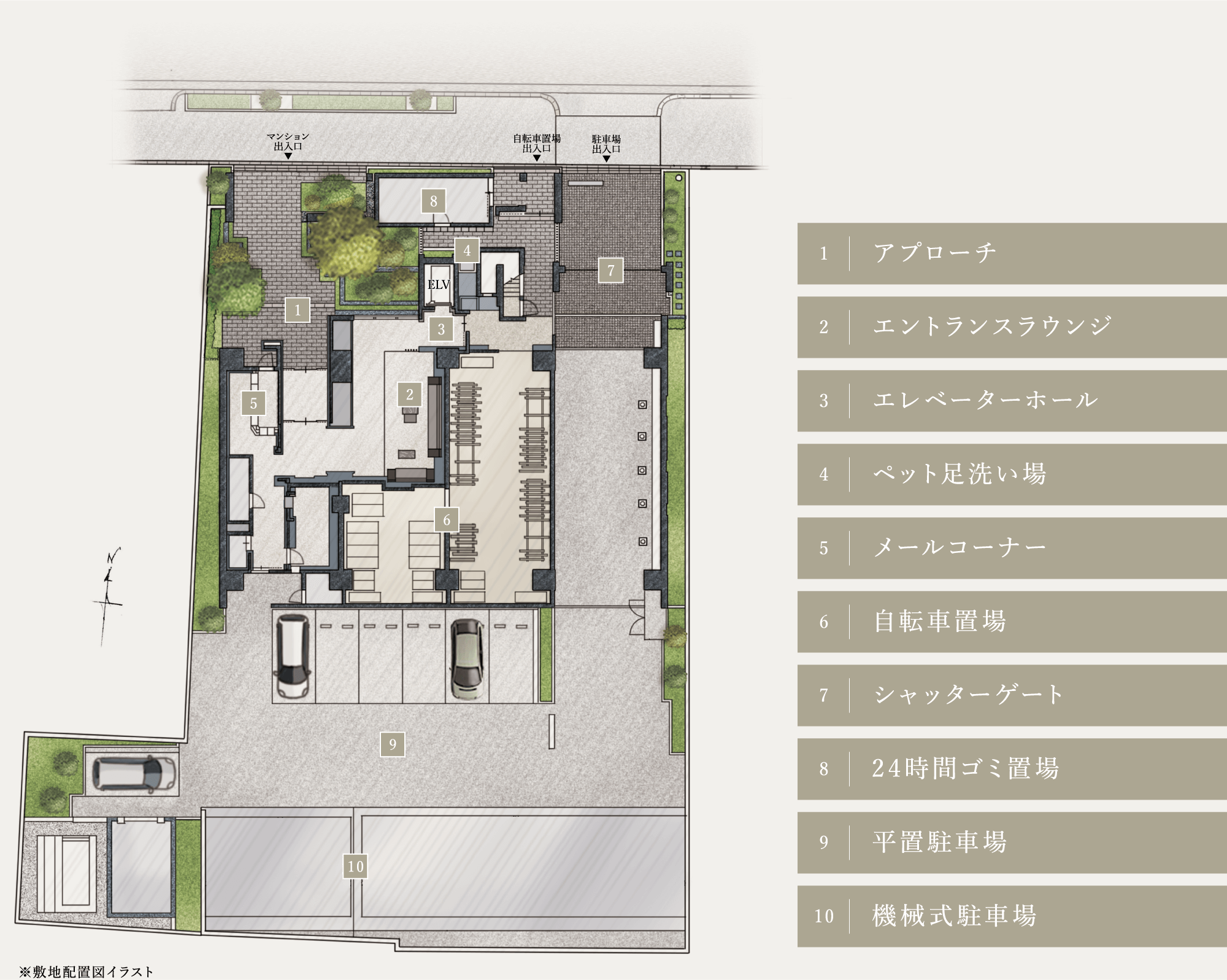 敷地配置図イラスト