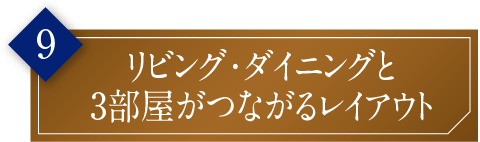 リビング・ダイニングと3部屋がつながるレイアウト