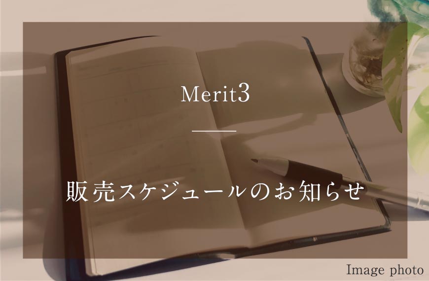 Merit31：販売スケジュールのお知らせ