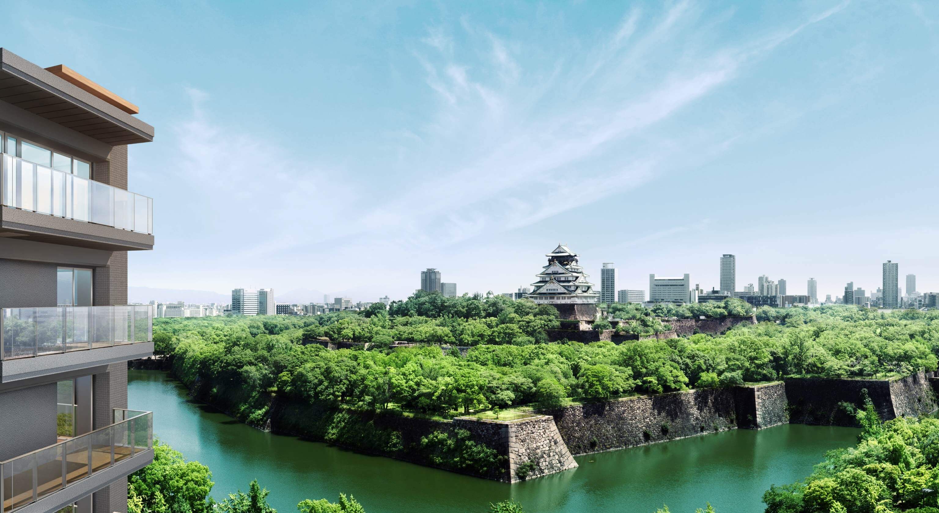 大阪城を望む外観