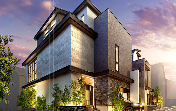 プラウドシーズン目黒東が丘一丁目街並み完成予想CG