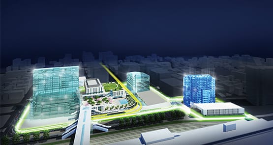 宇都宮駅東口地区整備事業全体計画完成概念図