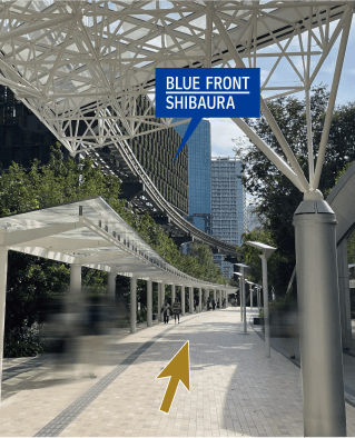 降りた先にある遊歩道