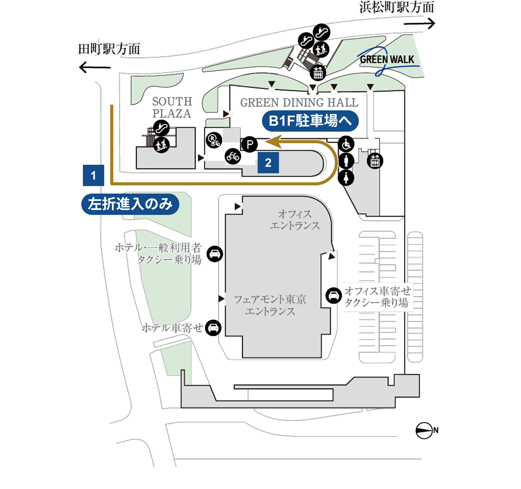 プラウドギャラリー芝浦　車でお越しの方向け　屋外マップ